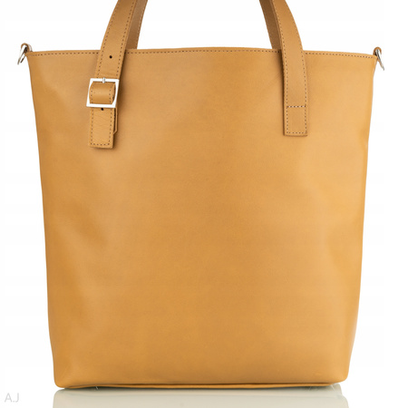 Torebka damska skórzana T-PRA miodowy brąz