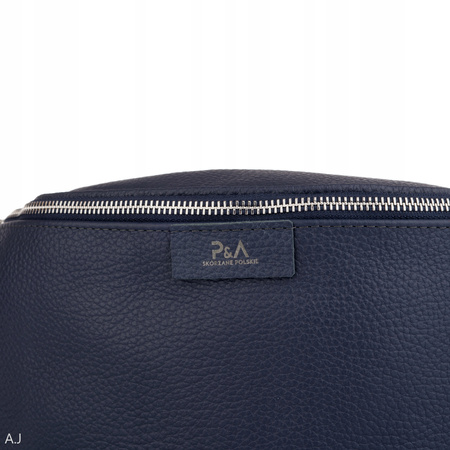 Saszetka damska skórzana S-PA L granatowa
