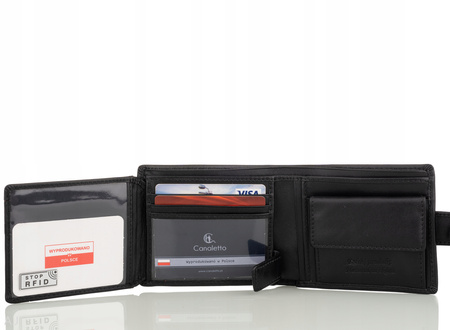 Portfel męski skórzany Canaletto P-1501/SA czarny