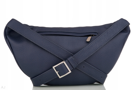 Saszetka damska skórzana S-PA L granatowa