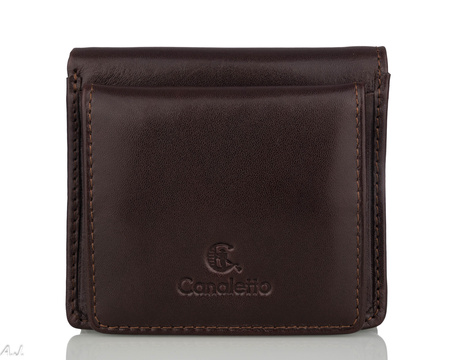 Portfel skórzany z kominkiem Canaletto P-1008 BRĄZ RFID