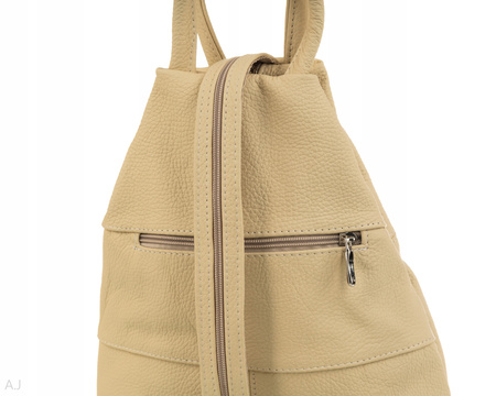 Plecak damski skórzany PL-JOA beżowy