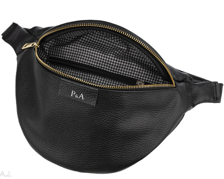 Saszetka damska skórzana S-PA czarna + złoto