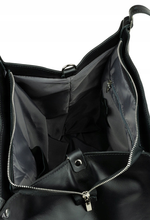 Torba damska skórzana T-WEN czarna