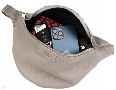 Saszetka damska skórzana S-PA jasny szary