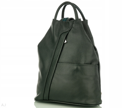 Plecak damski skórzany PL-LED ciemna zieleń