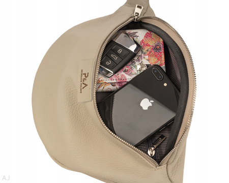 Saszetka damska skórzana S-PA jasny beż