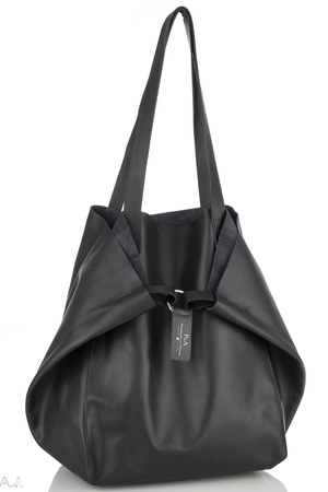 Worek damski skórzany T-ISL popiel