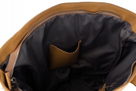 Torebka damska skórzana T-PRA miodowy brąz