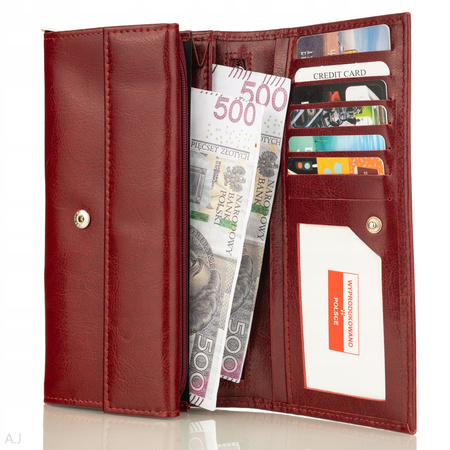 Portfel damski skórzany GB P-83 bordowy