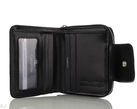 Portfel damski skórzany Canaletto P-1023 czarny kroko