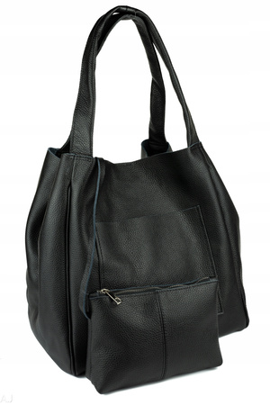 Worek damski skórzany T-EFE+ czarny