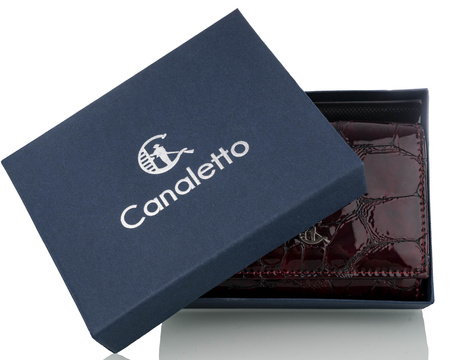 Portfel damski skórzany BajuBaj P-2003 bordo lakierowane