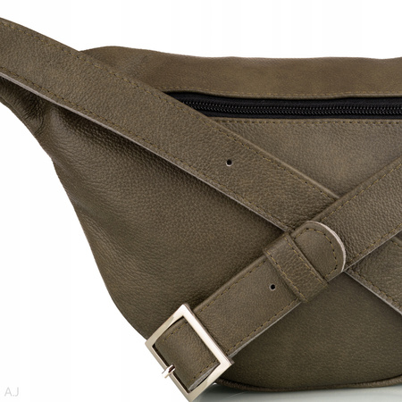 Saszetka damska skórzana S-PA oliwka