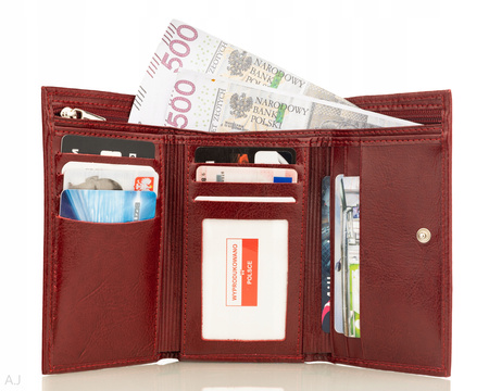 Portfel damski skórzany GB P-40 bordowy