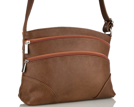 Torebka damska skórzana T-ZOWA jasny brąz