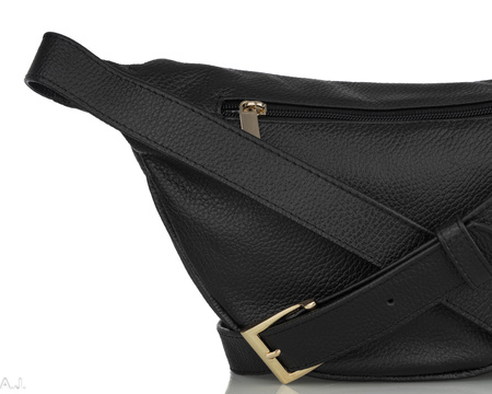 Saszetka damska skórzana S-PA czarna + złoto