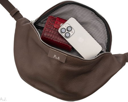 Saszetka damska skórzana S-PA L brąz