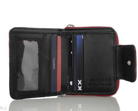 Portfel damski skórzany Canaletto P-1023 czerwony