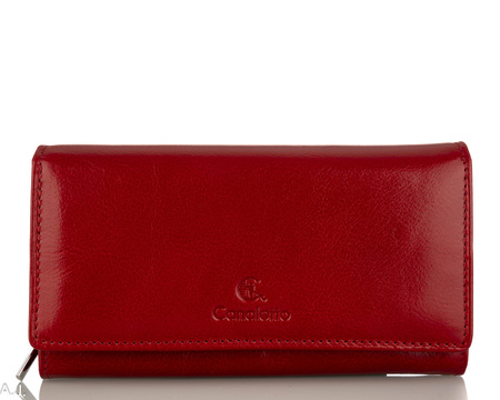 Portfel damski skórzany P-1634 czerwony