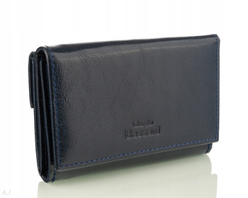 Portfel damski skórzany GB P-21 granatowo-czerwony