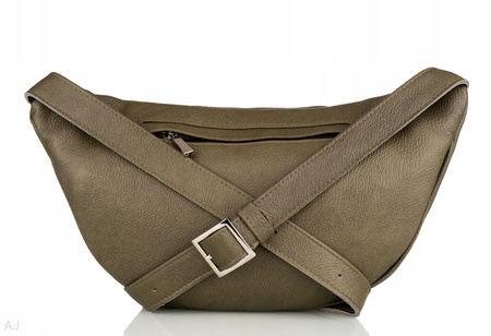 Saszetka damska skórzana S-PA L oliwka