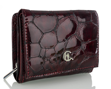 Portfel damski skórzany BajuBaj P-2003 bordo lakierowane