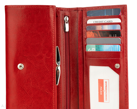 Portfel damski skórzany GB P-80 czerwony