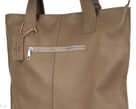 Torebka damska skórzana T-NAT fango