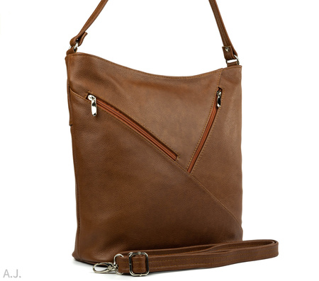 Torebka damska skórzana T-MP jasny brąz