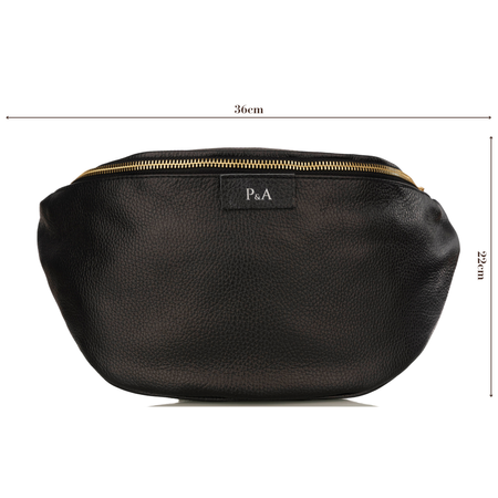 Saszetka damska skórzana S-PA L czarny + złoto