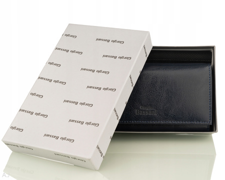 Portfel damski skórzany GB P-80 granatowo-czerwony