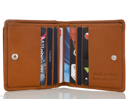 Portfel skórzany z kominkiem Canaletto P-1008 brąz RFID