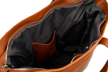 Torebka damska skórzana T-PRA camel