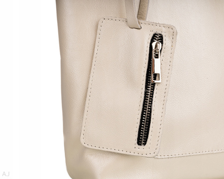 Torebka damska skórzana T-PRA perłowy