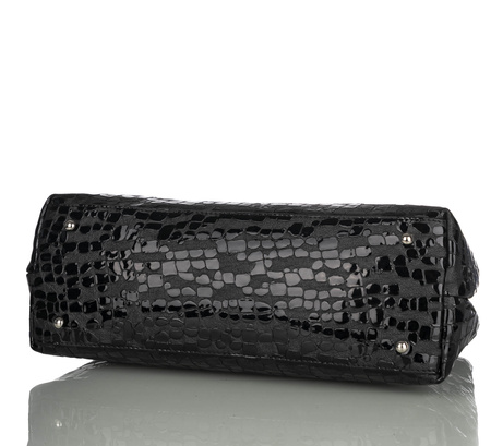 Torebka damska skórzana Canaletto T-905 czarny faktura przypominajaca krople