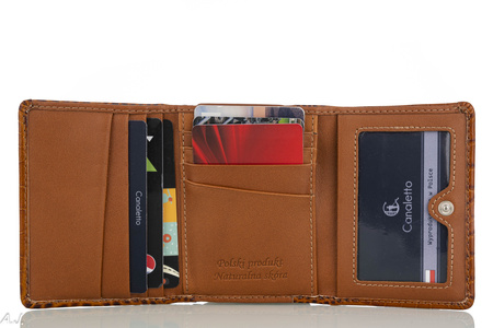 Portfel damski skórzany Canaletto P-2000 kroko brąz