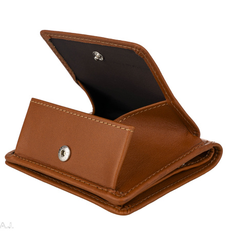 Portfel skórzany z kominkiem Canaletto P-1008 brąz RFID