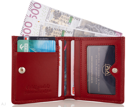 Portfelik damski skórzany Canaletto P-1031 czerwony