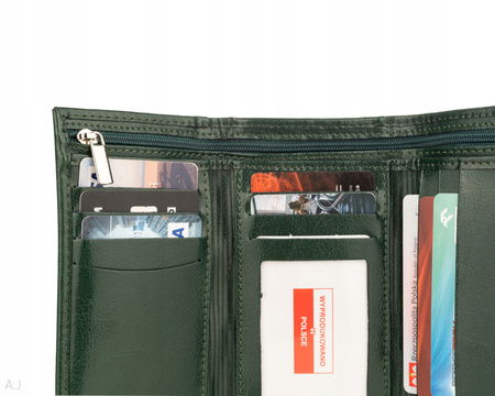 Portfel damski skórzany GB P-40 zielony