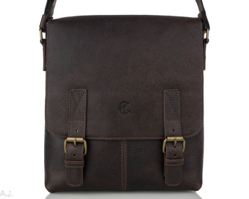 Torba męska skórzana Canaletto T-250 ciemny brąz vintage
