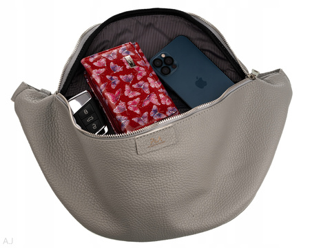 Saszetka damska skórzana S-PA L jasny szary