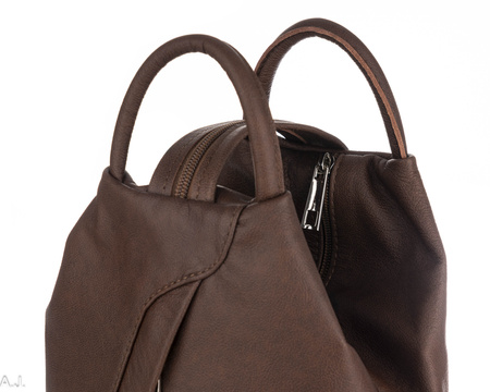 Plecak damski skórzany PL-LED brąz