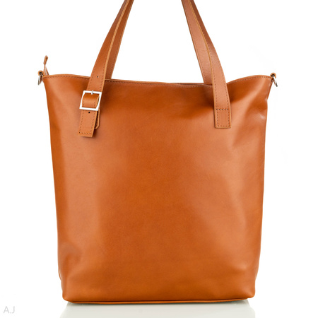 Torebka damska skórzana T-PRA camel