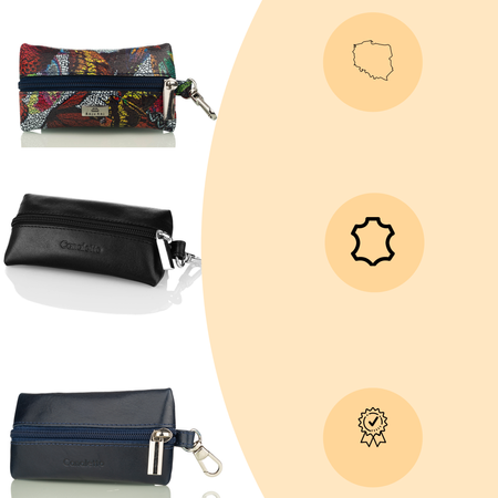 Etui na klucze skórzane P-501 jasny brąz