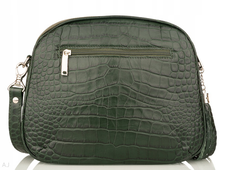 Torebka damska skórzana Canaletto T-808 zielony krokodyl