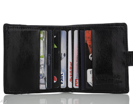 Portfel skórzany damski P-1042 czarny