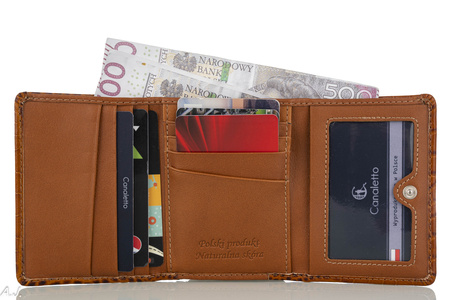 Portfel damski skórzany Canaletto P-2000 kroko brąz