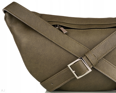 Saszetka damska skórzana S-PA L oliwka