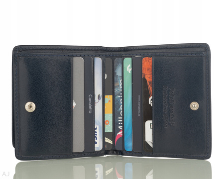 Portfel skórzany z kominkiem Canaletto P-1008 granatowy